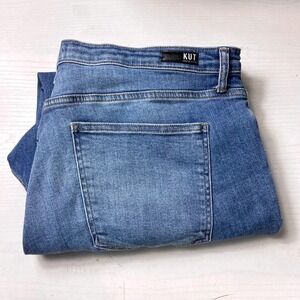 Kut From The Kloth Rachael Fab Ab Mom Jeans Women's 20W Blue High Rise Raw Hem